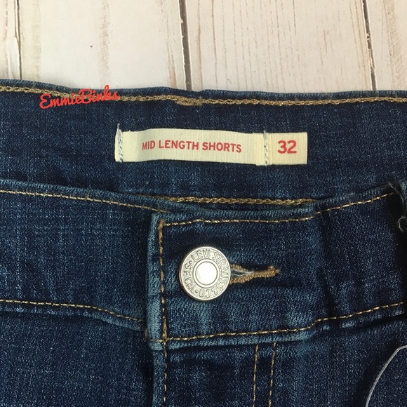 Levi's Shorts Nwt Levis Mid Length Hypersoft Blue Jean Denim Shorts
